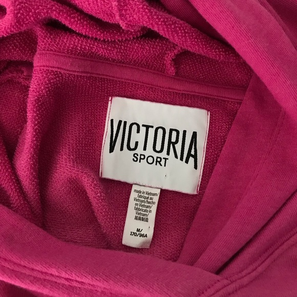 Victoria Sport Ombre Pink Blue Size Medium Cropped Women’s Sweatshirt Hoodie - Picture 6 of 6